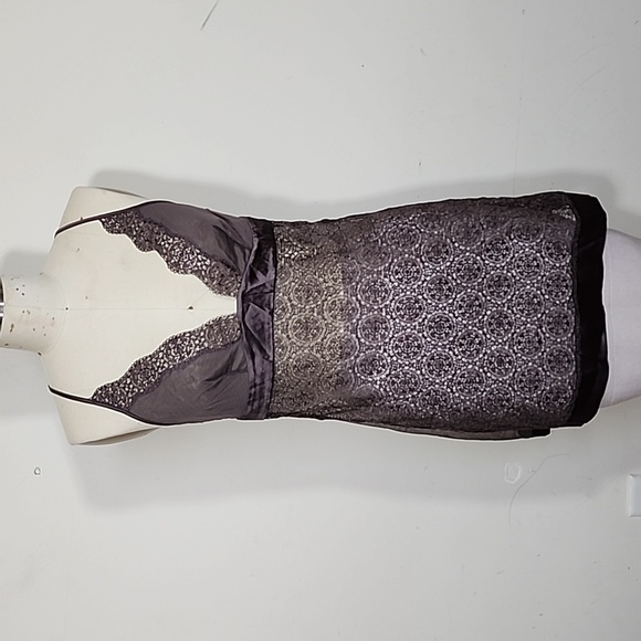 La Perla Lace Semi Sheer Medallion Babydoll Chemise Brown Size